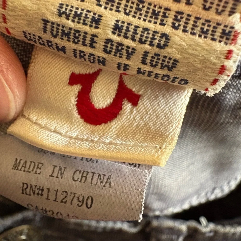 True Religion Pants Mens 28 Gray Cotton Bobby Pockets Straight Leg Y2K